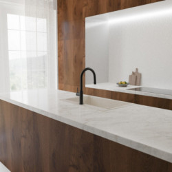 BLACKPOOL Sink mixer, black matt, with pull-out spout