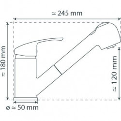 DIZIANI Sink mixer, chrome, with pull-out sprayer