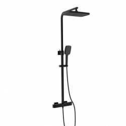 GRAN CANARIA Regendouche set met thermostatische kraan, Mat zwart