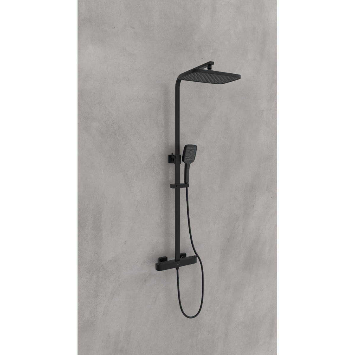 GRAN CANARIA Set douche de pluie avec Mitigeur thermostatique • Noir mat
