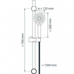 RAVEN Shower rail set, black matt