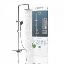 AQUASTAR hoofddoucheset, chroom/antraciet, met aflegvlak