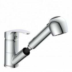 DIZIANI Sink mixer, chrome, with pull-out sprayer