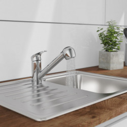DIZIANI Sink mixer, chrome, with pull-out sprayer