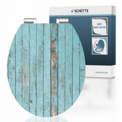 Abattant WC en MDF HG BLUE WOOD avec Frein de Chute