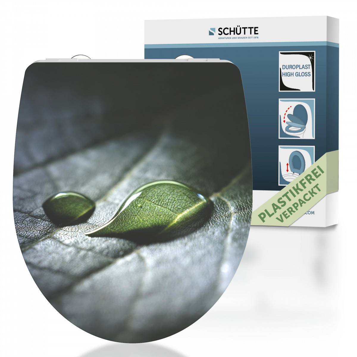 Abattant WC en Duroplast HG RAINDROP avec Frein de Chute et Déclipsable