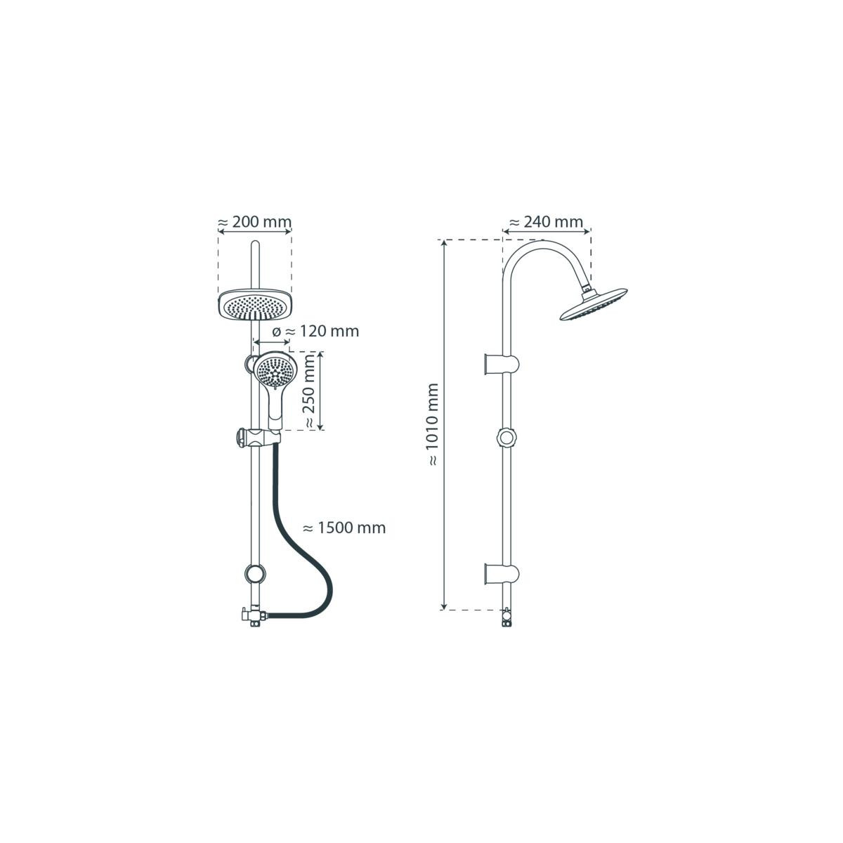 TENERIFFA Overhead shower set, chrome/ white