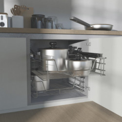 Teleskopschublade, Chrom, für 50 cm Schrank