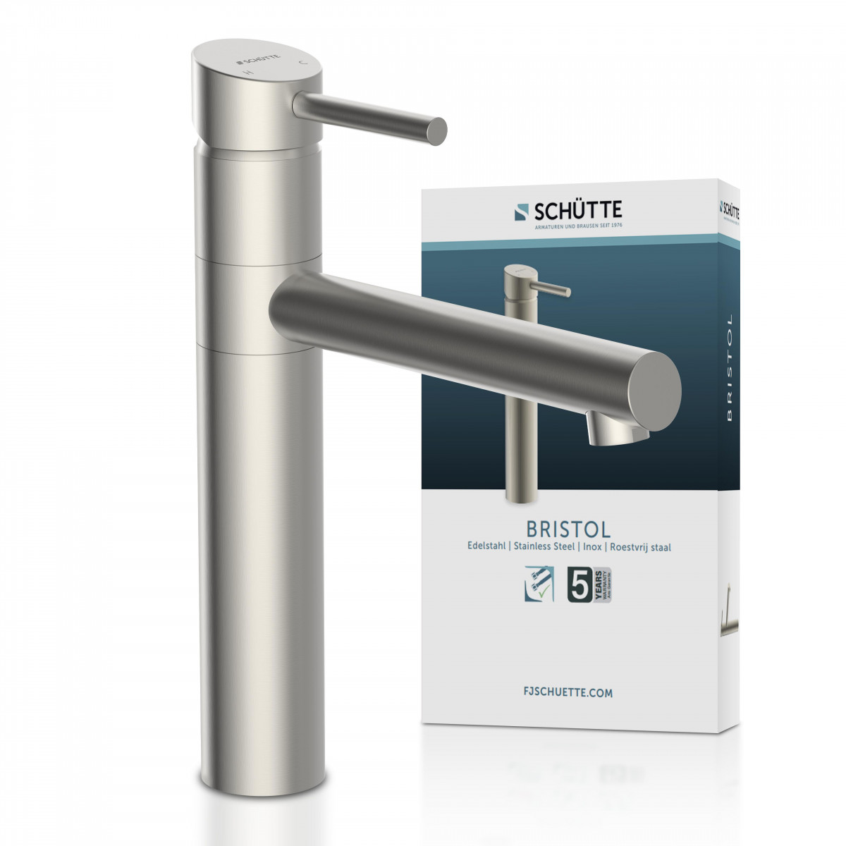 MASSIVE Sink mixer, stainless steel