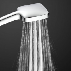 OCEAN Set de douche à l'envers avec mitigeur thermostatique, Chromé/Blanc