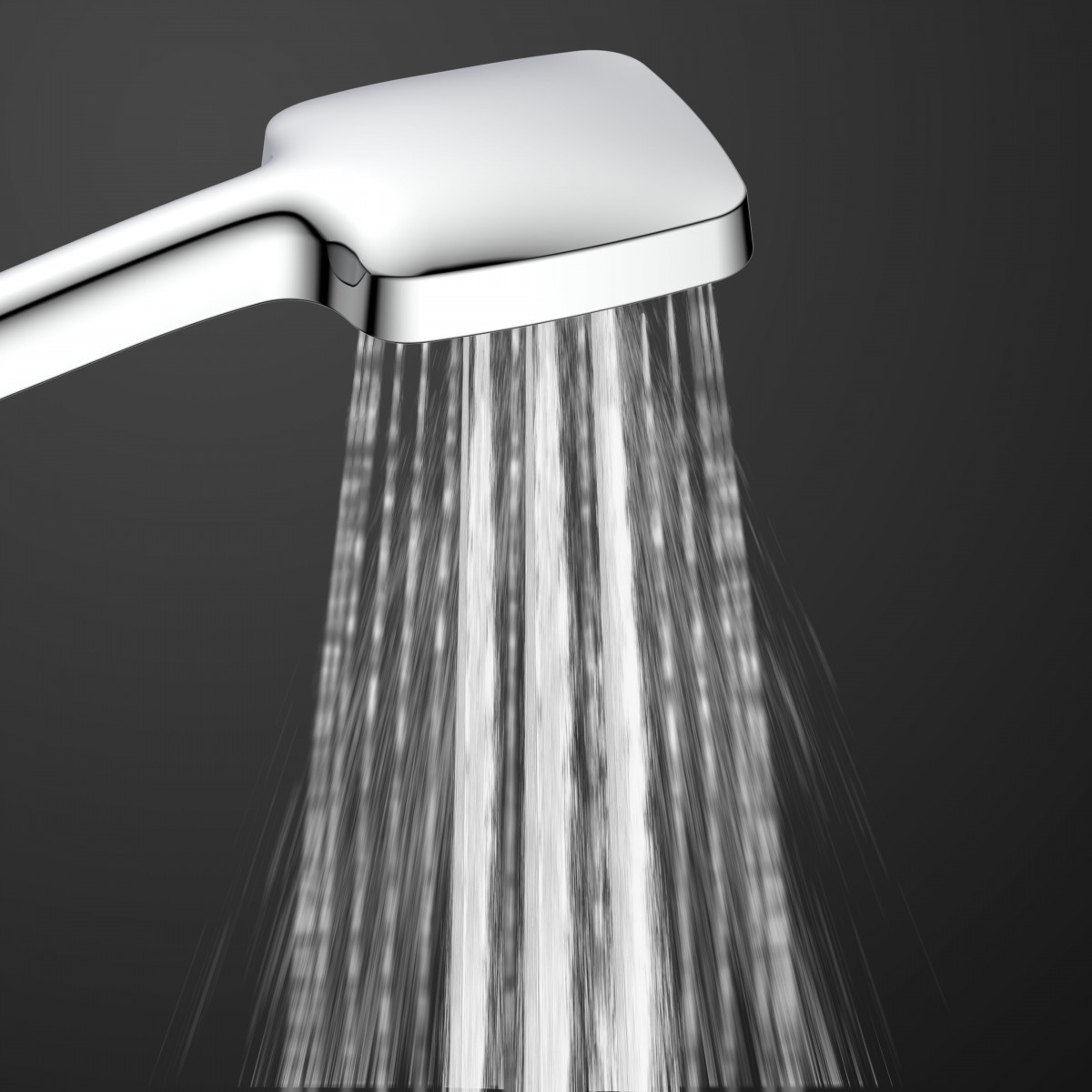 OCEAN Overhead shower set, chrome/ white, with thermostatic tray