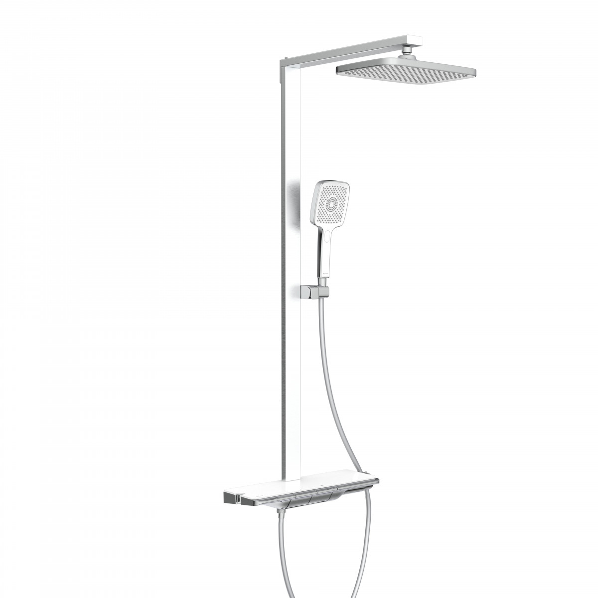 SCHÜTTE HAWAII Set de douche à l'envers avec mitigeur thermostatique, chromé/blanc