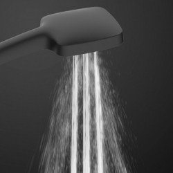 GRAN CANARIA Überkopf-Brauseset mit Thermostatarmatur, Schwarz matt