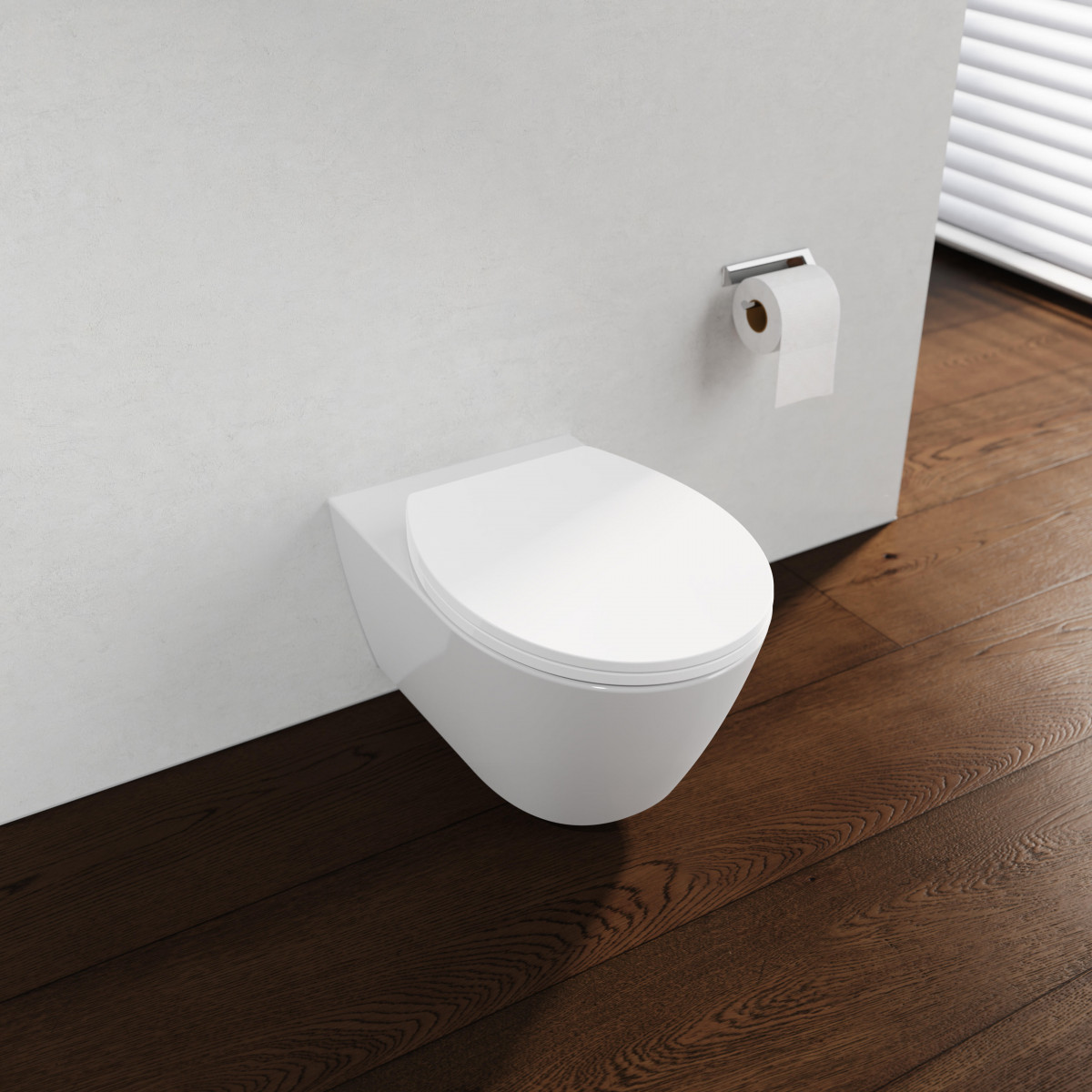 Duroplast WC-Sitz WHITE, flaches Design mit Absenkautomatik und Schnellverschluss