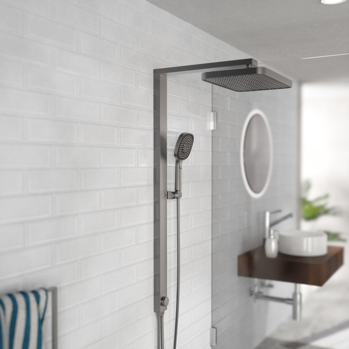 SCHÜTTE LA PALMA Overhead showerset, graphite matt