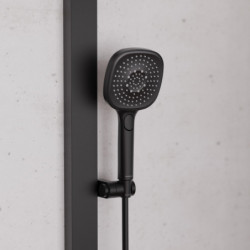 SCHÜTTE LA PALMA Overhead showerset, black matt