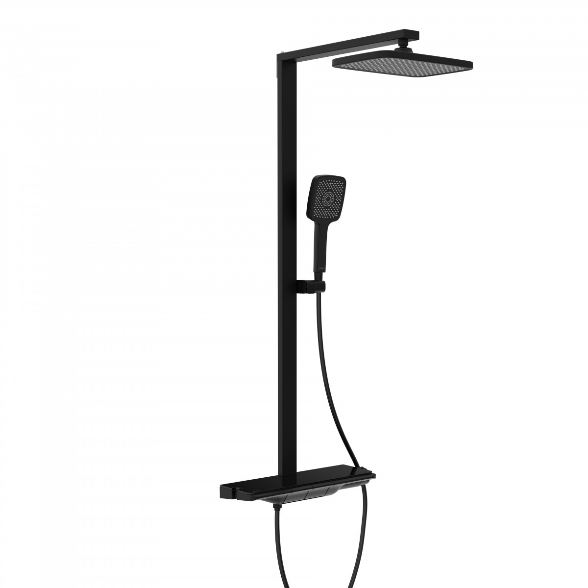 SCHÜTTE HAWAII Overhead showerset with thermostatic faucet, black matt