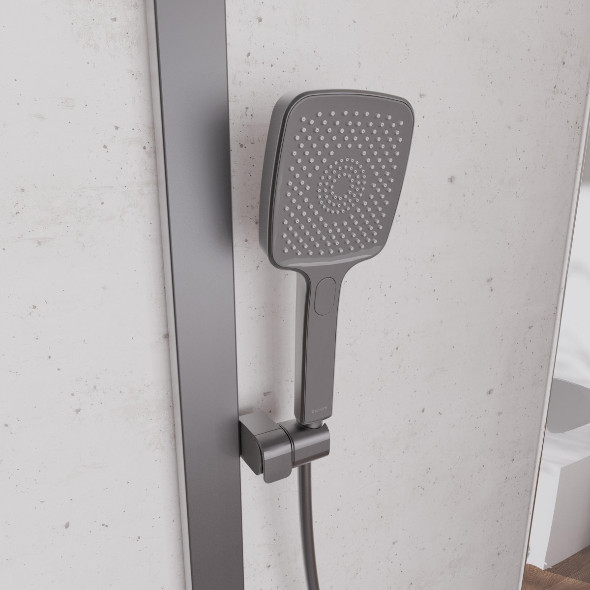 SCHÜTTE HAWAII Overhead showerset with thermostatic faucet, graphite matt