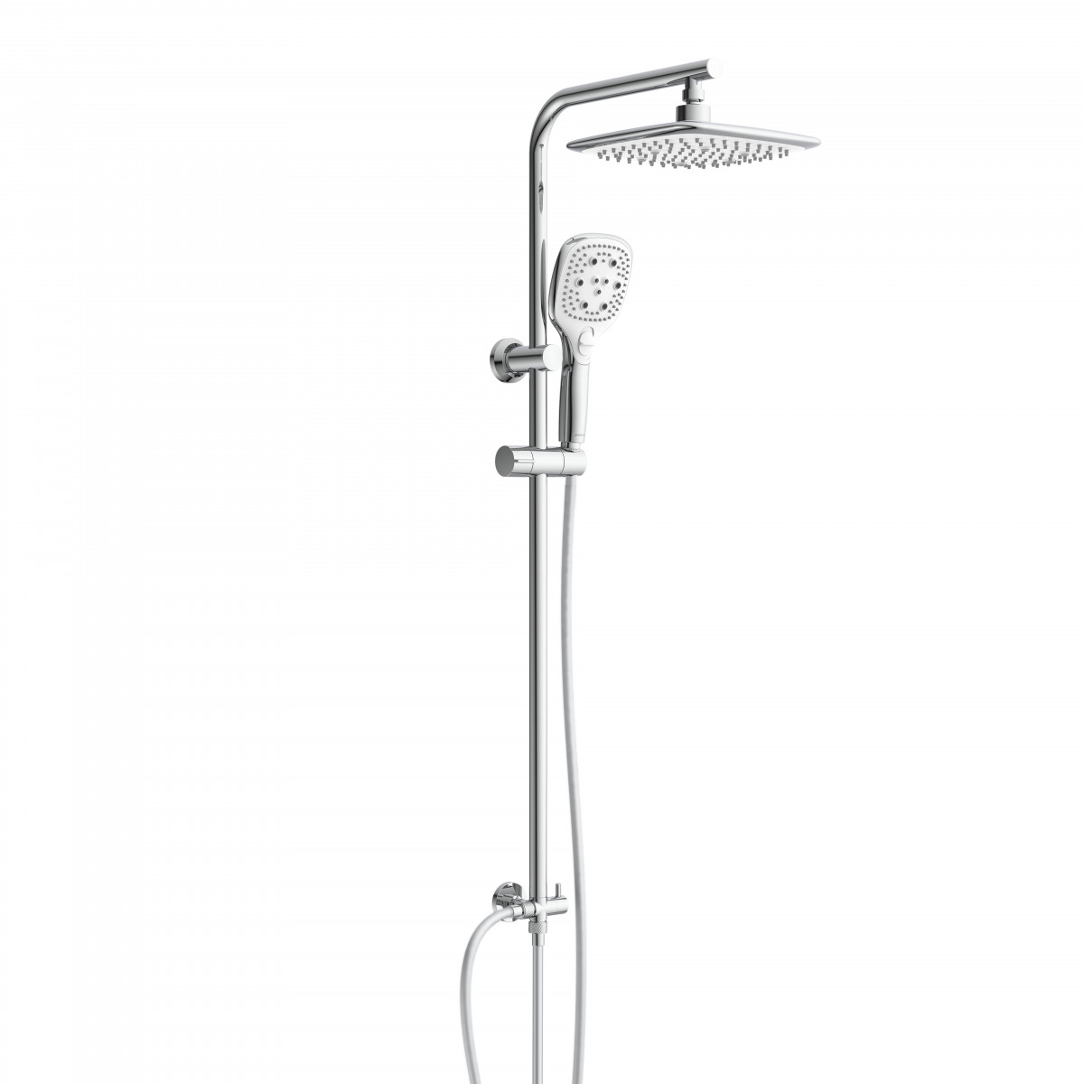 MADEIRA Overhead shower set, chrome/white