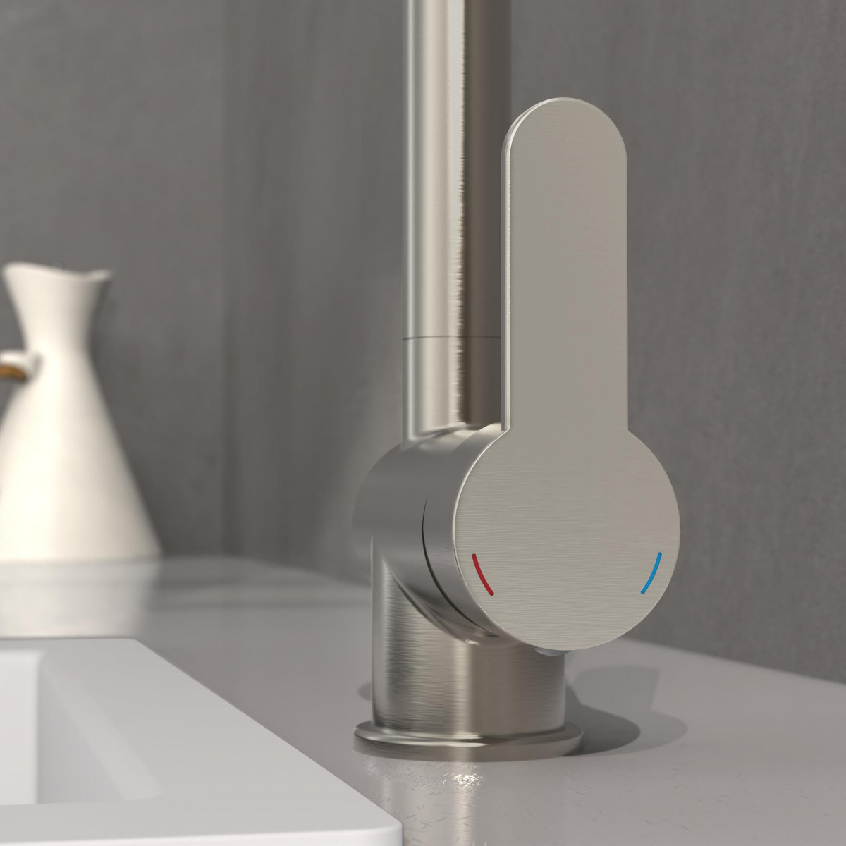 RIO Sink mixer, stainless steel look