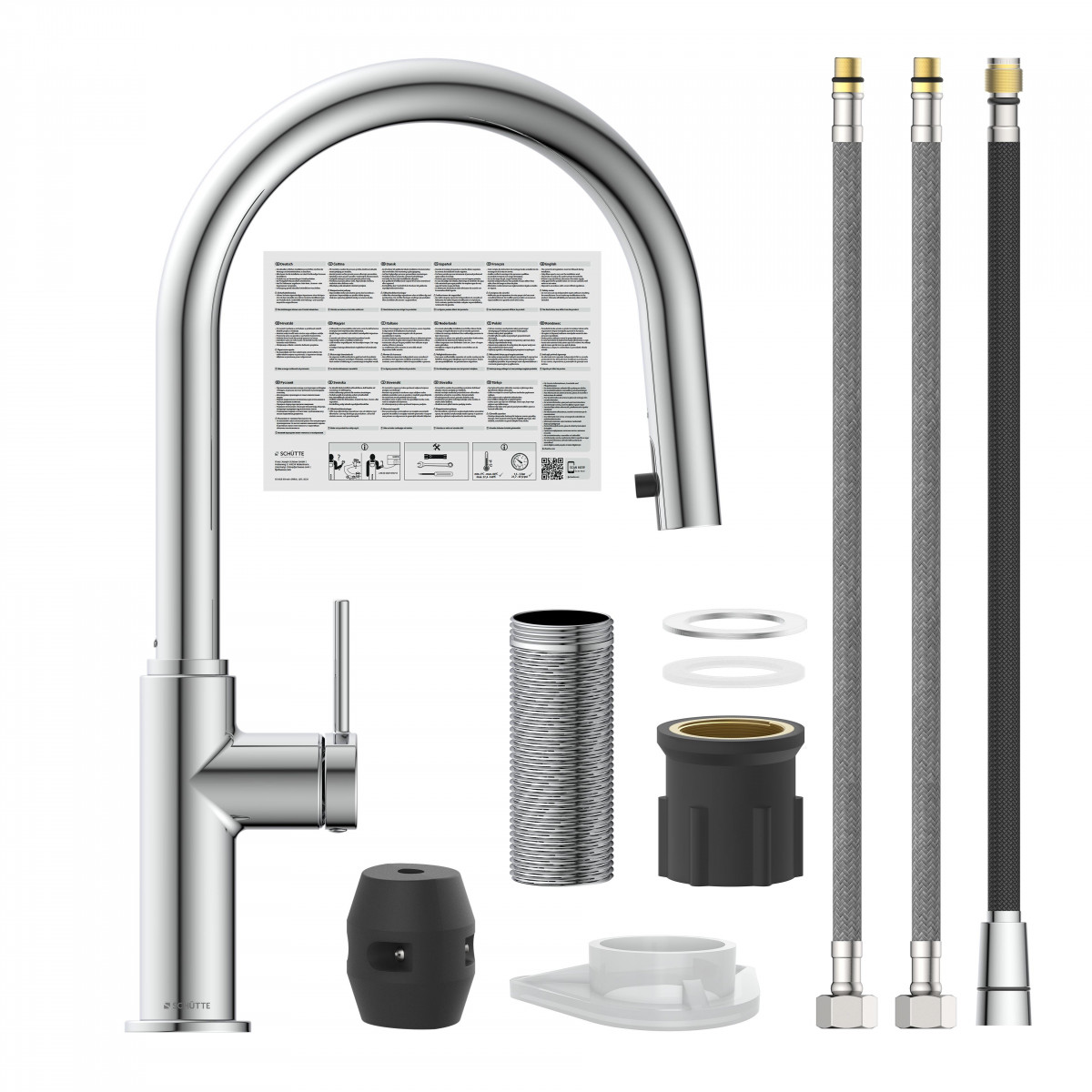 BLACKPOOL Sink mixer, chrome, with pull-out spout