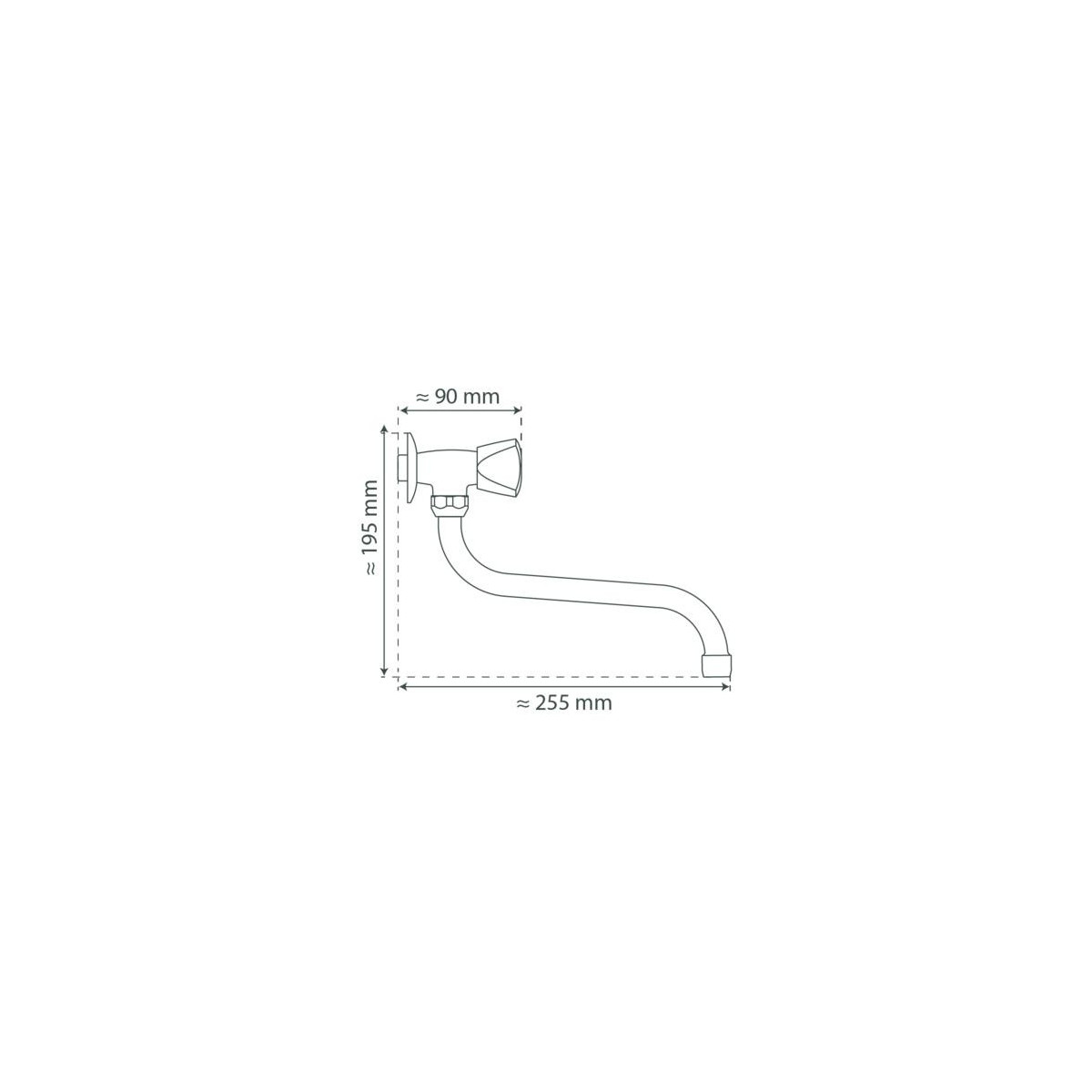 CARNEO Wand-Schwenkventil, Chrom