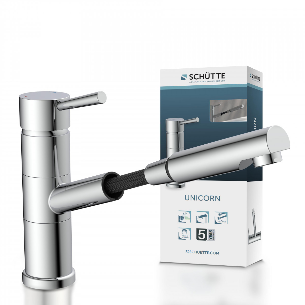 UNICORN mitigeur cuisine avec bec extractible, chromé