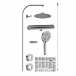 MADURA FRESH Overhead shower set, chrome, with thermostatic faucet