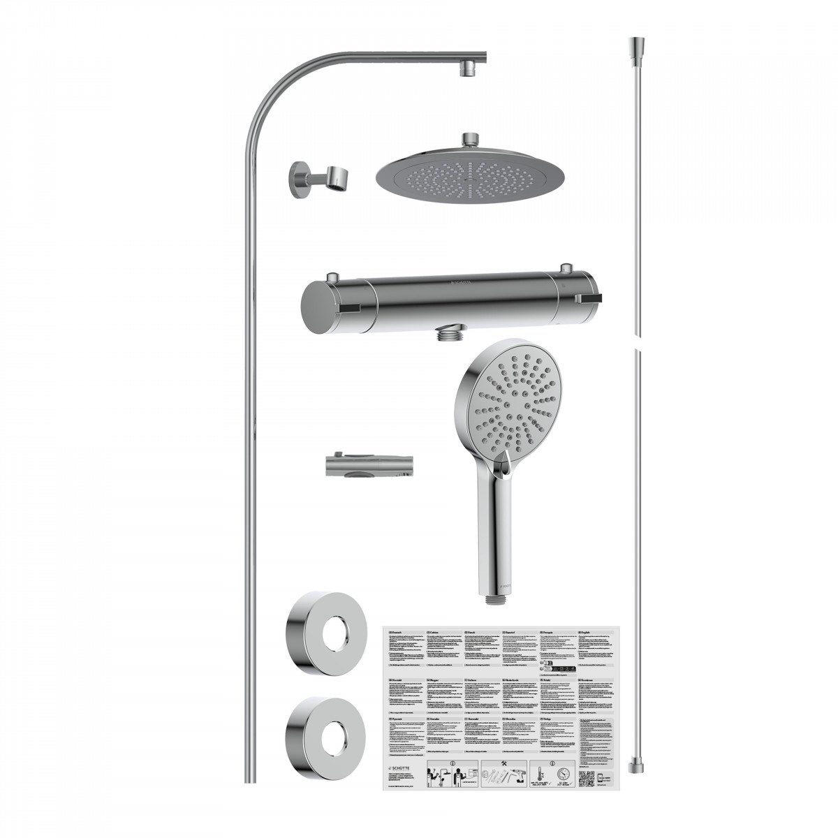 MADURA FRESH Overhead shower set, chrome, with thermostatic faucet