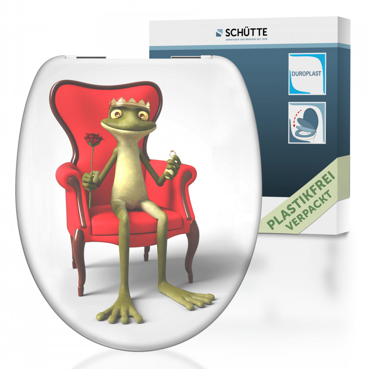 Duroplast WC-Sitz FROG KING, mit Absenkautomatik