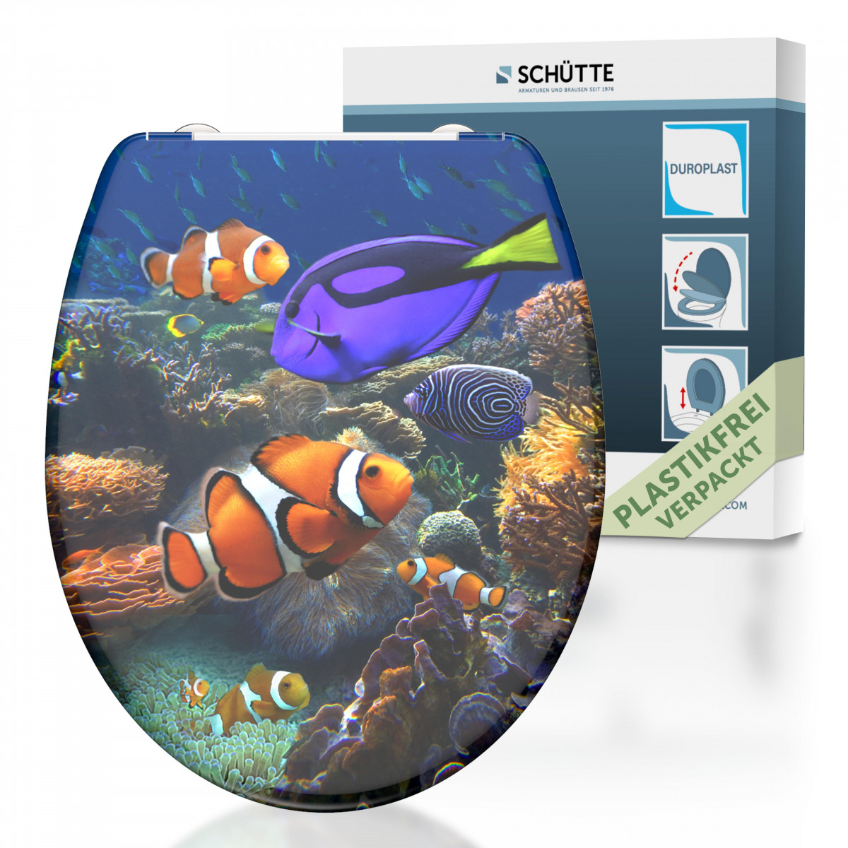 Duroplast WC-Sitz SEA LIFE, mit Absenkautomatik und Schnellverschluss