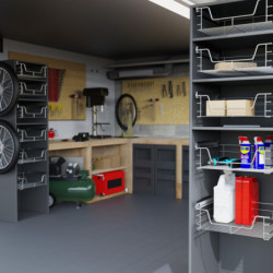 Teleskopschublade, Chrom, für 50 cm Schrank