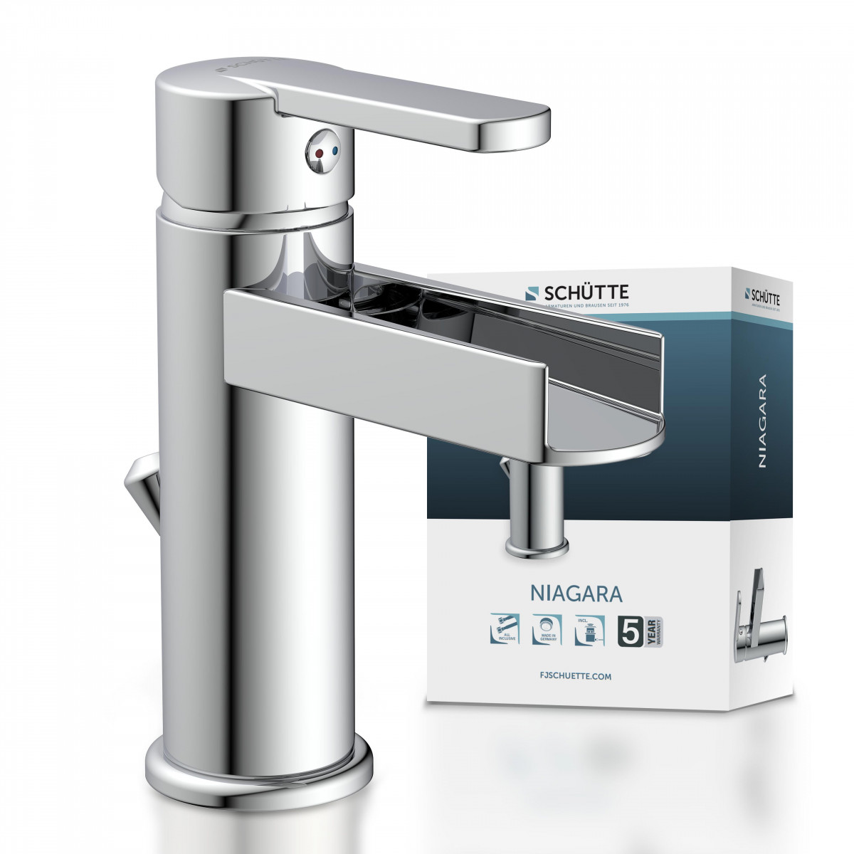 NIAGARA Robinetterie de lavabo, avec bec verseur, chrome