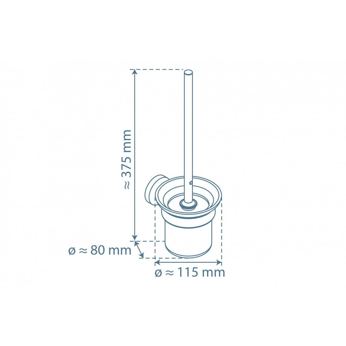 LONDON toilet brush set, chrome