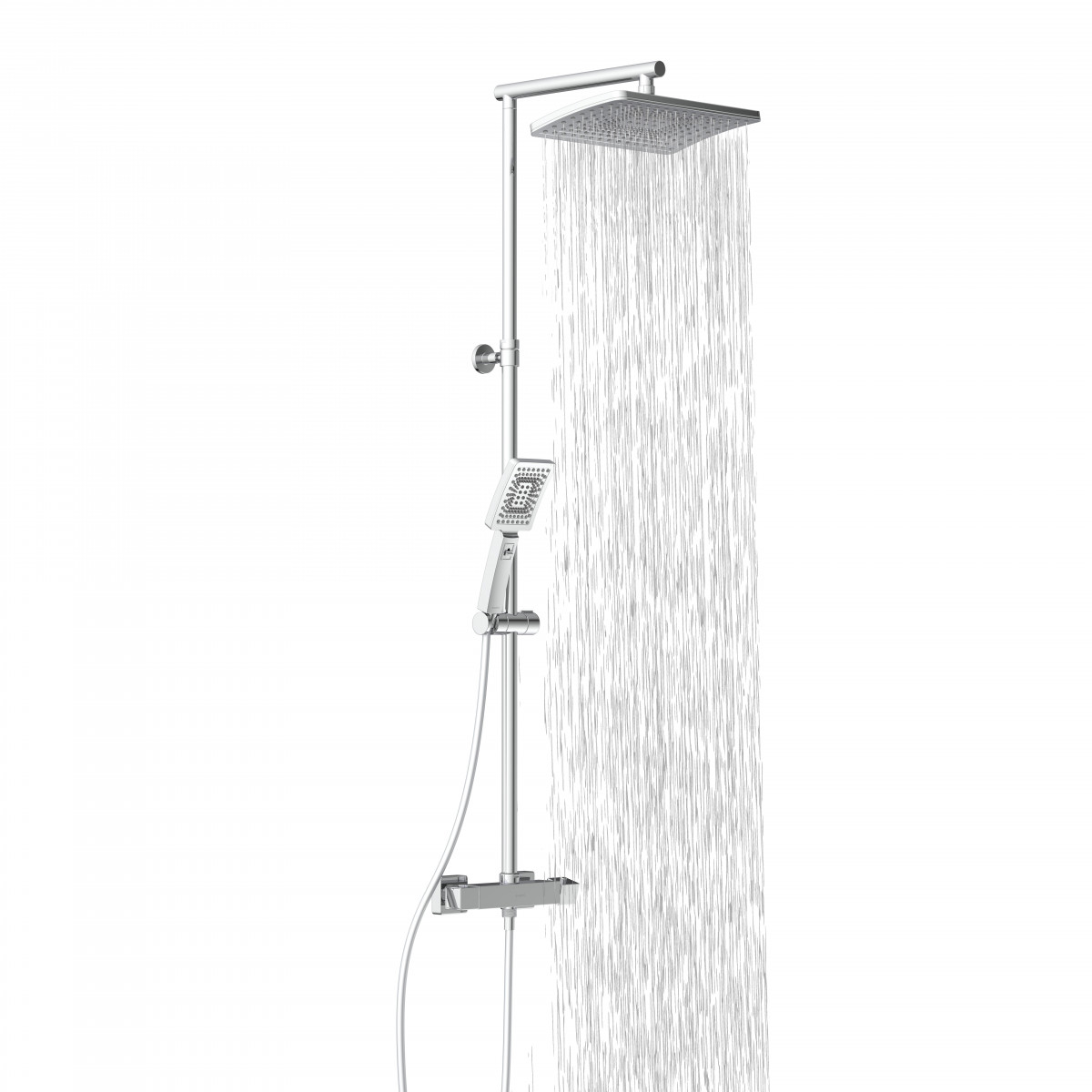 TRENTO Regendouche set met thermostatische kraan, Chroom