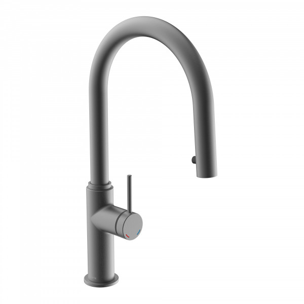 BLACKPOOL Sink mixer, graphite matt, with pull-out spout