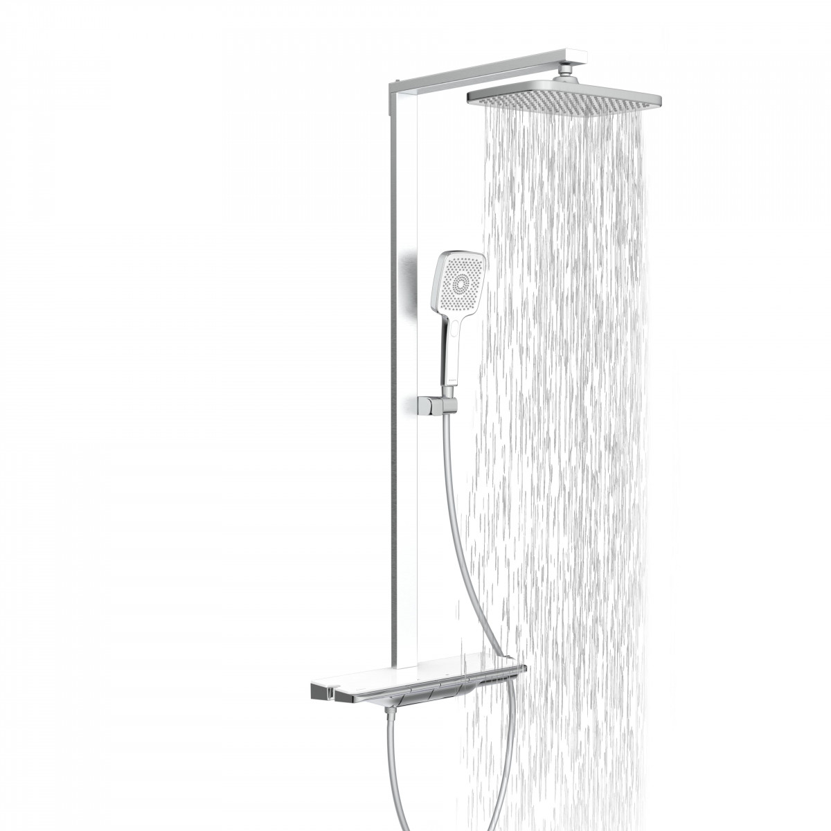 SCHÜTTE HAWAII Overhead showerset with thermostatic faucet, chrome/white