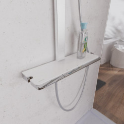 SCHÜTTE HAWAII Set de douche à l'envers avec mitigeur thermostatique, chromé/blanc