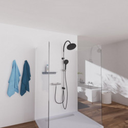 SCHÜTTE MATAO RAIN Overhead showerset, black matt