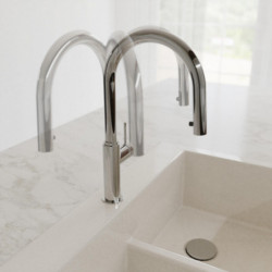 BLACKPOOL Sink mixer, chrome, with pull-out spout