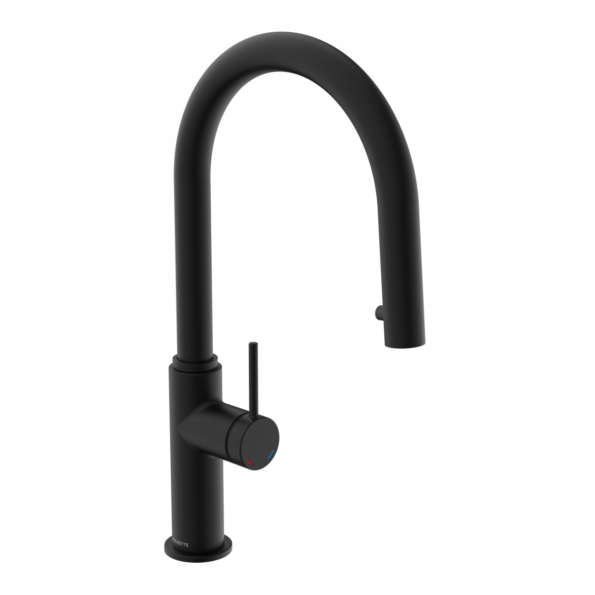 BLACKPOOL Sink mixer, black matt, with pull-out spout