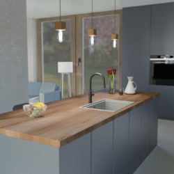 BLACKPOOL mitigeur cuisine avec bec extractible, noir mat