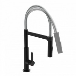 MIAMI Sink mixer, chrome/black matt, with spiral spring