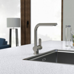 RIO Sink mixer, stainless steel look