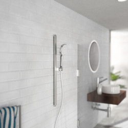 KARIBIK Shower rail set, chrome/ light grey