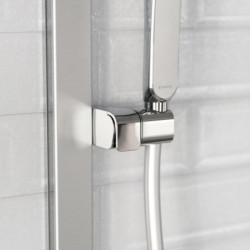 KARIBIK Shower rail set, chrome/ light grey