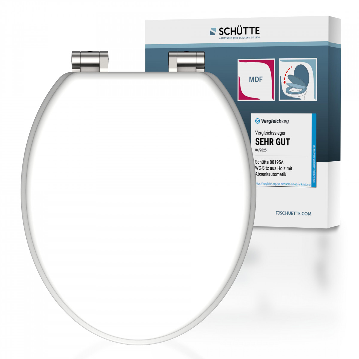 Abattant WC en MDF SPIRIT WHITE avec Frein de Chute