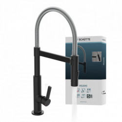 MIAMI Sink mixer, chrome/black matt, with spiral spring