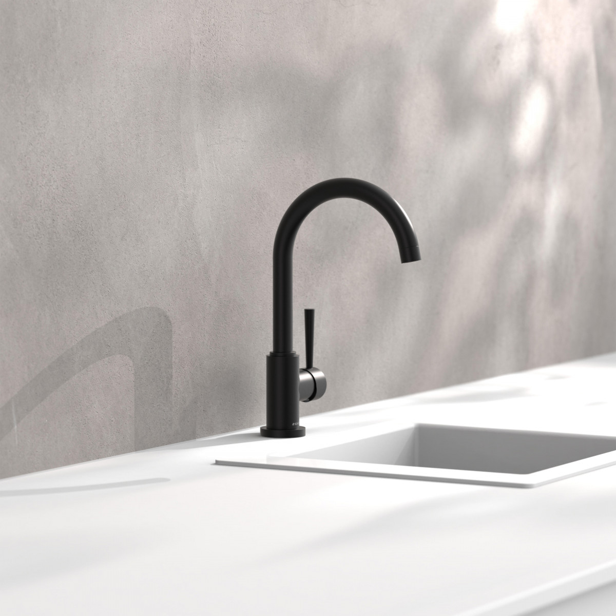 CORNWALL Sink mixer low pressure, black matt