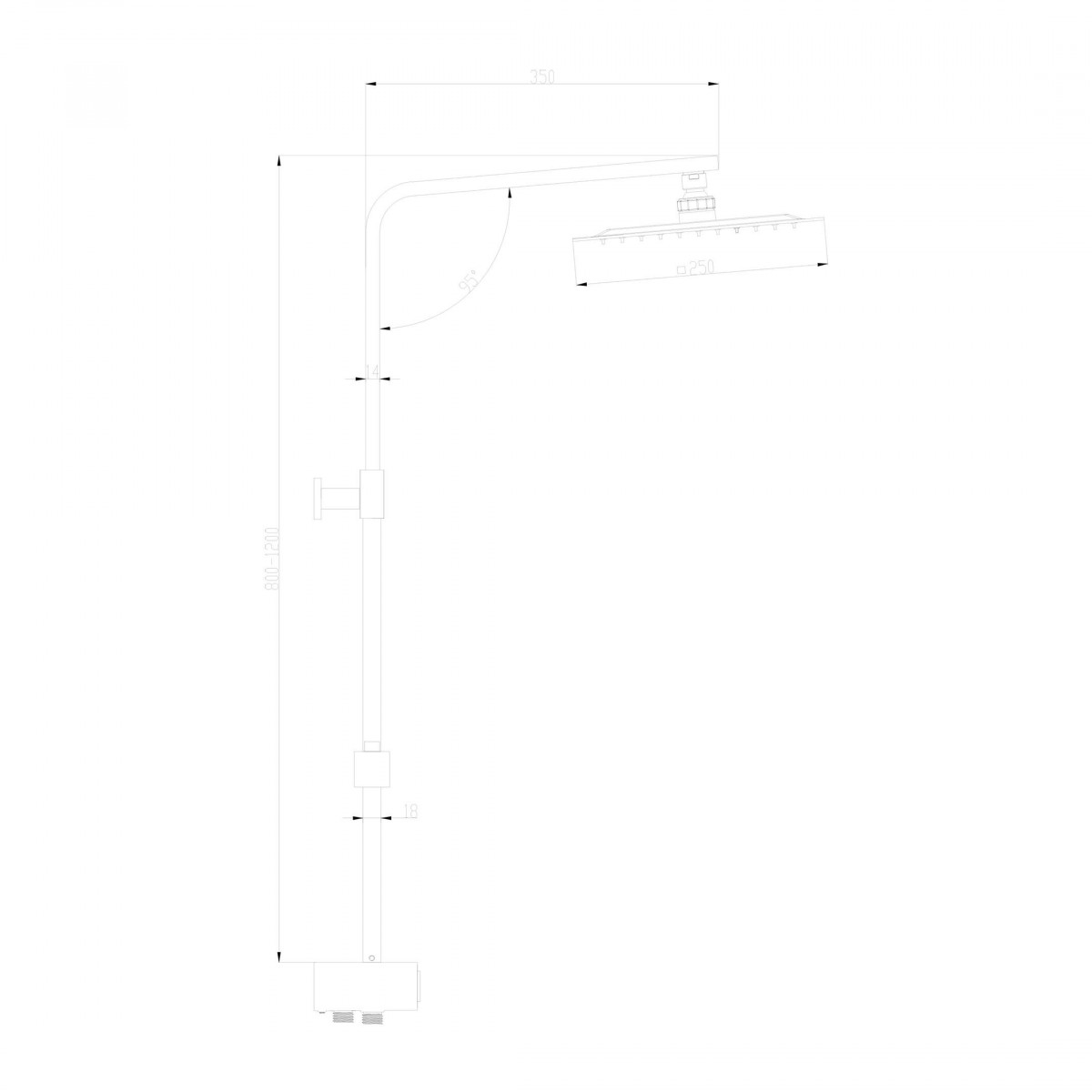 SILVER RAIN Overhead shower set, chrome